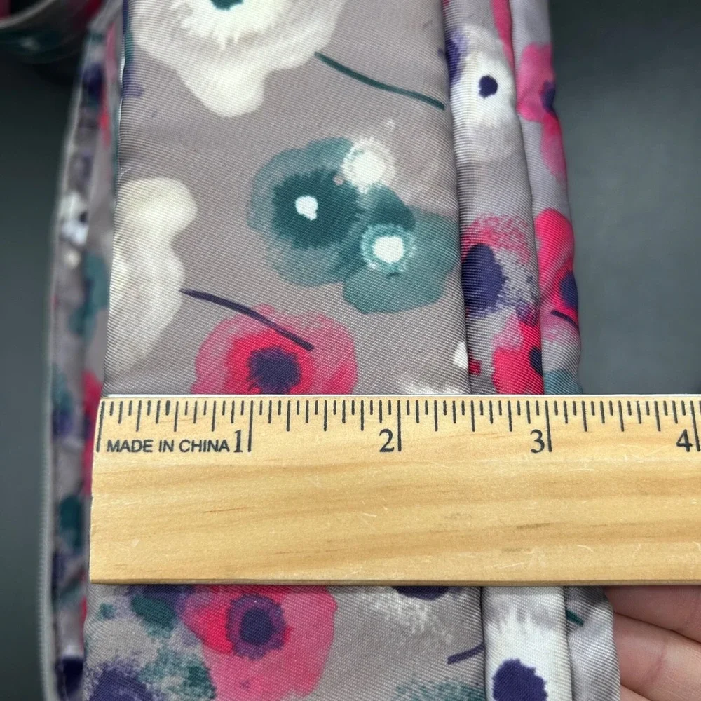 LUG‎ Scoop Crossbody Shoulder Bag Purse Watercolor Grey Pink Teal Flower